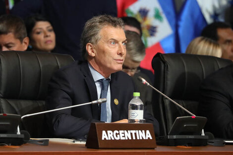 Macri, al tomar la palabra hoy en Lima.