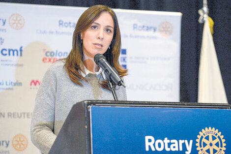 María Eugenia Vidal habló ayer en un almuerzo en el Hotel Sheraton.