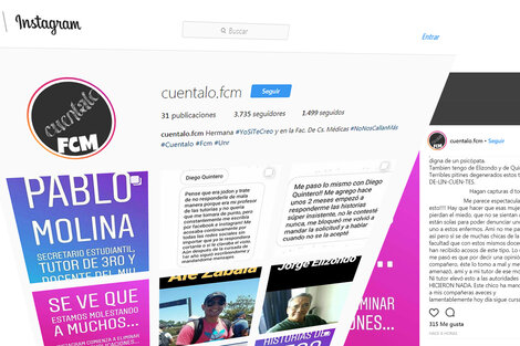 Una cuenta de Instagram cosechó decenas de publicaciones sobre diferentes docentes.