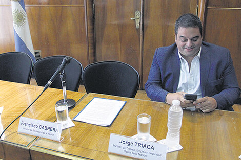 Jorge Triaca, ministro de Trabajo. El poder adquisitivo del salario no está entre las prioridades, dio a entender.