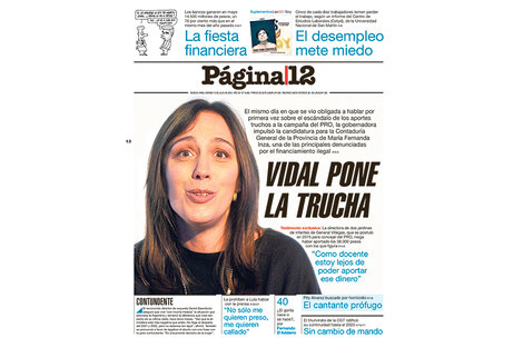 La tapa de Página/12 sobre la designación de María Fernanda Inza.