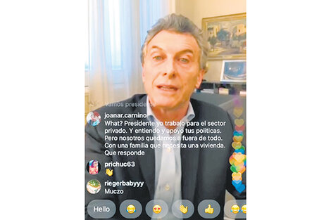 Mauricio Macri respondió a las preguntas desde su despacho.