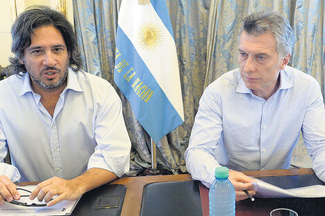 El presidente Mauricio Macri junto al ministro de Justicia, Germán Garavano.