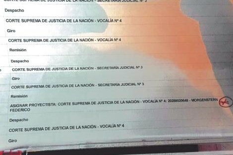 El documento donde queda registrada la firma de Federico Morgenstern