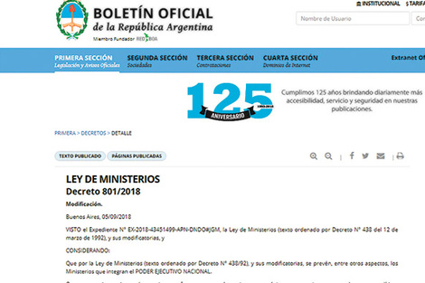 El Boletín Oficial recién se publicó completo cerca de las 17.