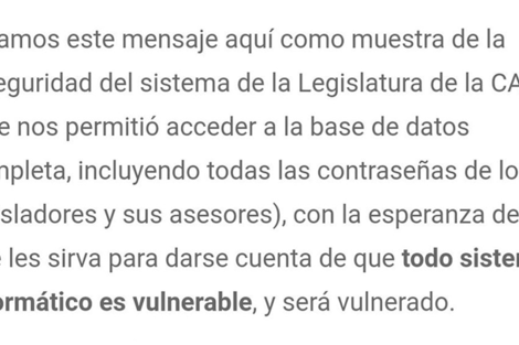 Mensaje por el voto electrónico