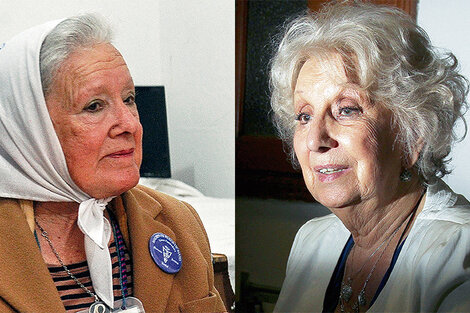 En contra del fallo: Nora Cortiñas y Estela Carlotto, de Madres y Abuelas de Plaza de Mayo.