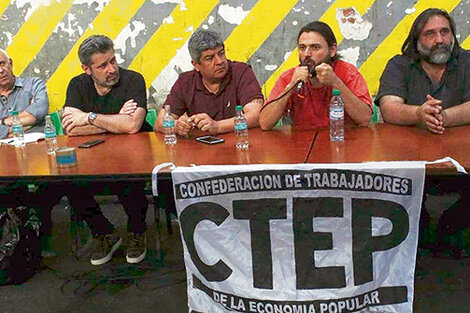 Cohen, Santa María, Moyano, Grabois y Baradel en el encuentro.
