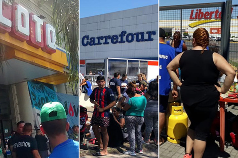 La movilización a la puerta de supermercados fue pacífica. Se fueron con las manos vacías.