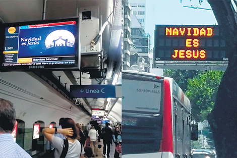 La cartelería digital para información vial y las pantallas del subte que se destinan a información oficial mostraron el mensaje pedido por Aciera.