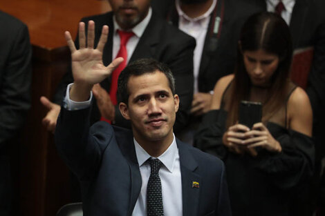 Guaidó, tras jurar hoy como presidente de la Asamblea Nacional de Venezuela.