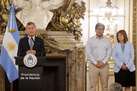 Macri anunció ayer la firma del decreto, acompañado por sus ministros Garavano y Bullrich.