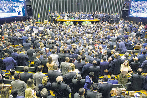 El Congreso brasileño ayer durante la jura de diputados en Brasilia.