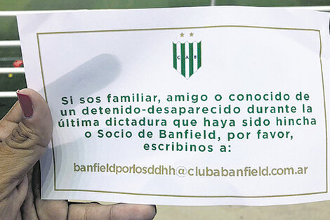 Uno de los volantes entregados en mano a los hinchas de Banfield.