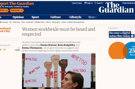 Una carta abierta por la igualdad en The Guardian