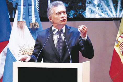 Macri, durante su discurso en Córdoba, en la inauguración del Congreso de la Lengua.