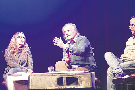 González y Del Valle hablaron en el auditorio del Sindicato de Luz y Fuerza.