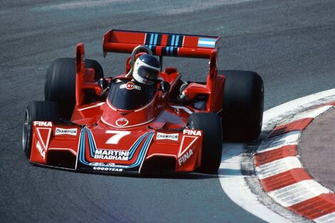Carlos "Lole" Reutemann arriba de un Brabham en el Gran Premio de España 1976.