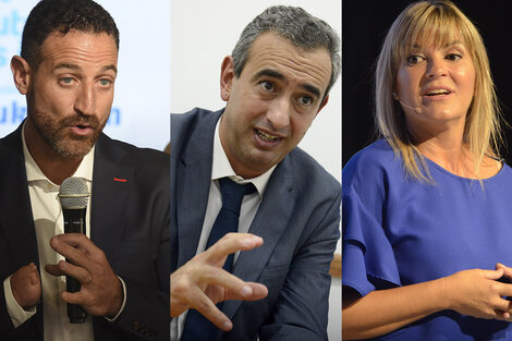 Roberto Sukerman del Partido Justicialista. Pablo Javkin y Verónica Irizar, del FPCYS.