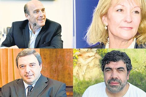 Ex intendente Daniel Martínez, ex ministra Carolina Cosse, ex banquero central Mario Bergara y sindicalista Oscar Andrade.