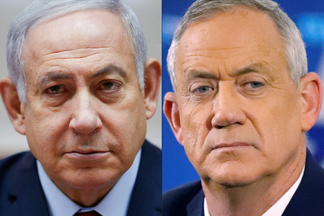 Los rivales políticos de Israel: Netanyahu y Gantz. 