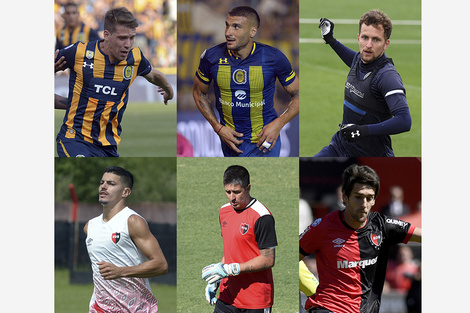 Arriba: Riaño, Ribas y Colazo, dejan Central. Abajo: Salinas, Ibáñez y Albertengo no juegan más en Ñuls.