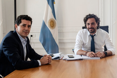 El ministro del Interior, Eduardo Wado de Pedro y el jefe de Gabinete, Santiago Cafiero. (Fuente: Ministerio del Interior)