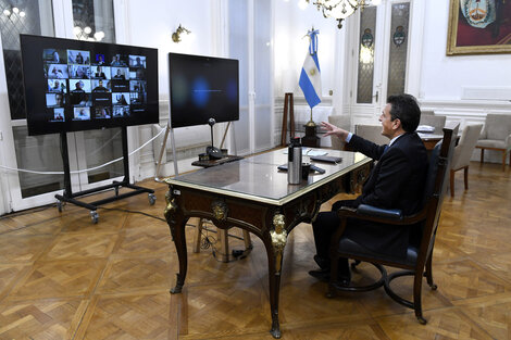 Massa encabezó otra reunión virtual con los jefes de bloque.