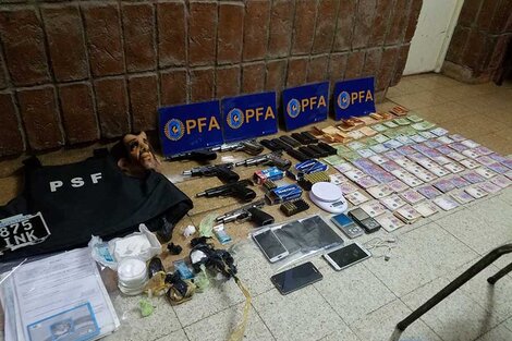 Parte de lo secuestrado en los distintos allanamientos.