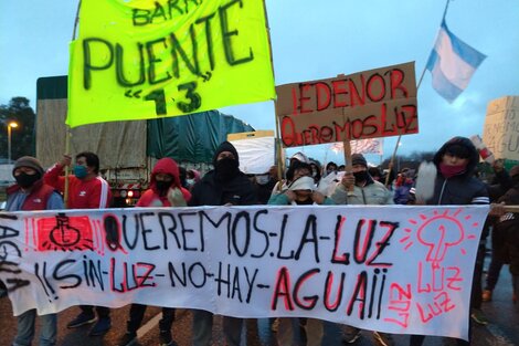 Protesta en la autopista Riccheri por los cortes de luz