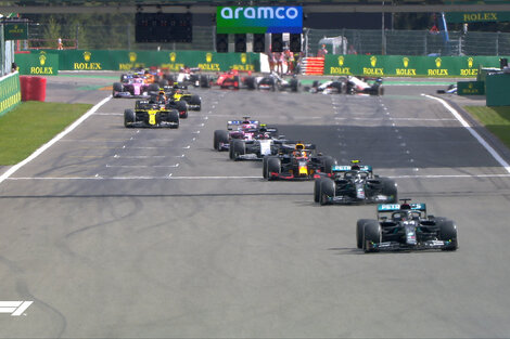 Hamilton, Bottas y Verstappen, los tres líderes desde la grilla de partida.  (Fuente: Prensa F1)