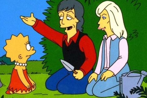 Lisa Simpson, Paul y Linda McCartney en 1995.