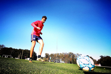 El delantero Di Santo tuvo su primera práctica en San Lorenzo