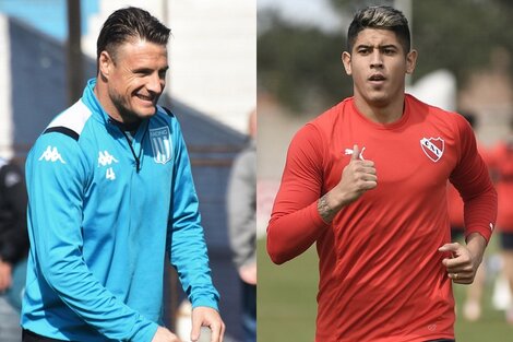 Iván Pillud, de Racing, y Alan Franco, de Independiente.