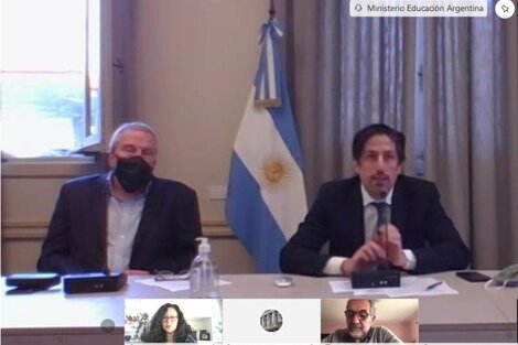 El titular de la SPU, Jaime Perczyk, y el ministro Nicolás Trotta participaron de la reunión paritaria.