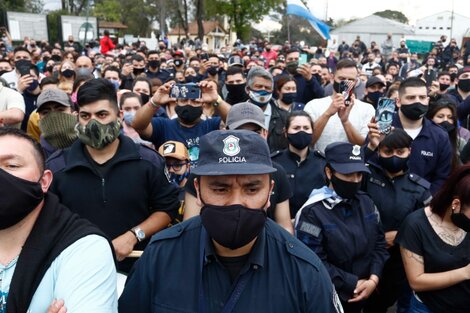 Punte12 fue uno de los lugares elegidos por los efectivos para manifestarse. 