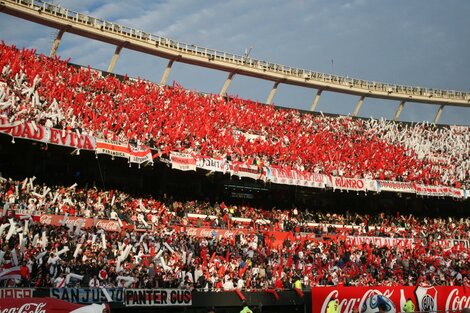 El color del Monumental, aportado por hinchas-socios que dedican horas y días a River.