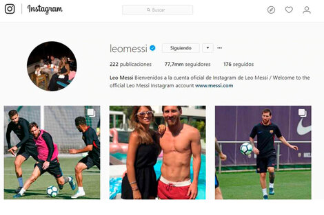 Messi, el número uno también en Instagram