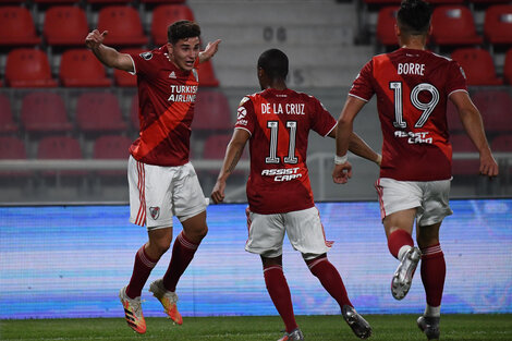 Alvarez, De la Cruz y Borré, los hacedores del primer gol de River.