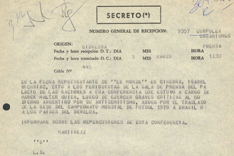 Documentos desclasificados del Mundial ‘78