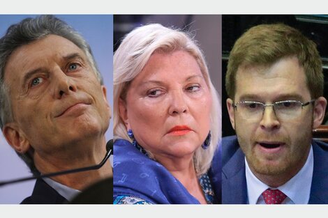 Mauricio Macri, Elisa Carrió y Nicolás Massot.