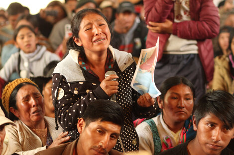 Victimas de represion frente a la Comision de Derechos Humanos CIDH en Senkata.