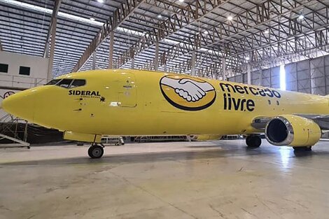 Uno de los cuatro aviones de la flota de Mercado Libre en Brasil. (Fuente: Twitter)