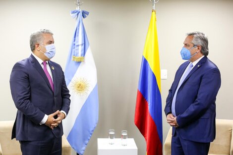 Alberto Fernández mantuvo una reunión bilateral con su par de Colombia, Iván Duque 