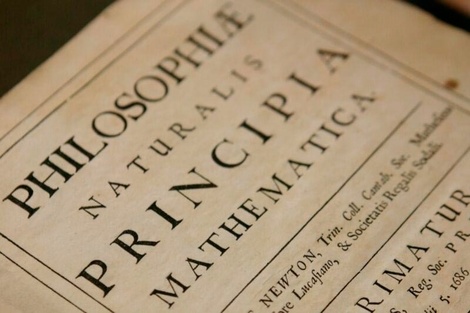 La portada del célebre libro de Newton 