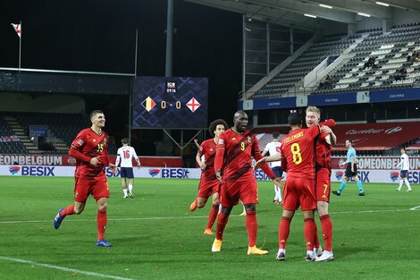 El festejo de los belgas en Bruselas. (Fuente: AFP)