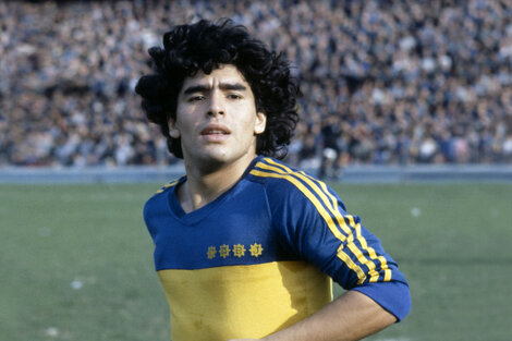 Maradona con la camiseta de Boca en 1981.