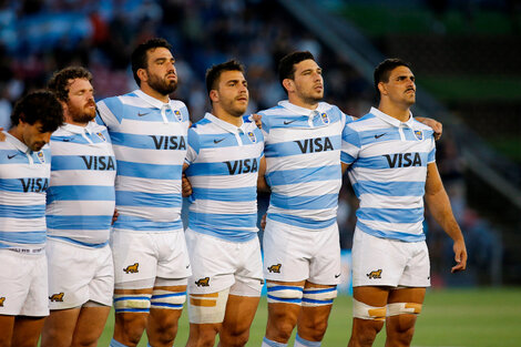 Los Pumas antes del inicio del partido frente a los All Blacks.