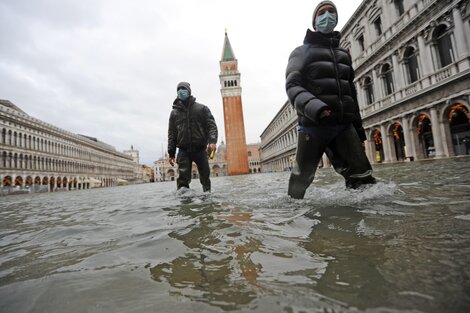 Otra vez el "acqua alta" inundó Venecia