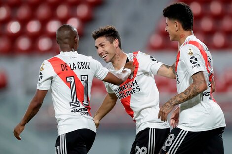 River derrotó a Nacional por la ida de los cuartos de final 